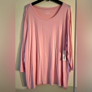 Cute pink long sleeve plus size top